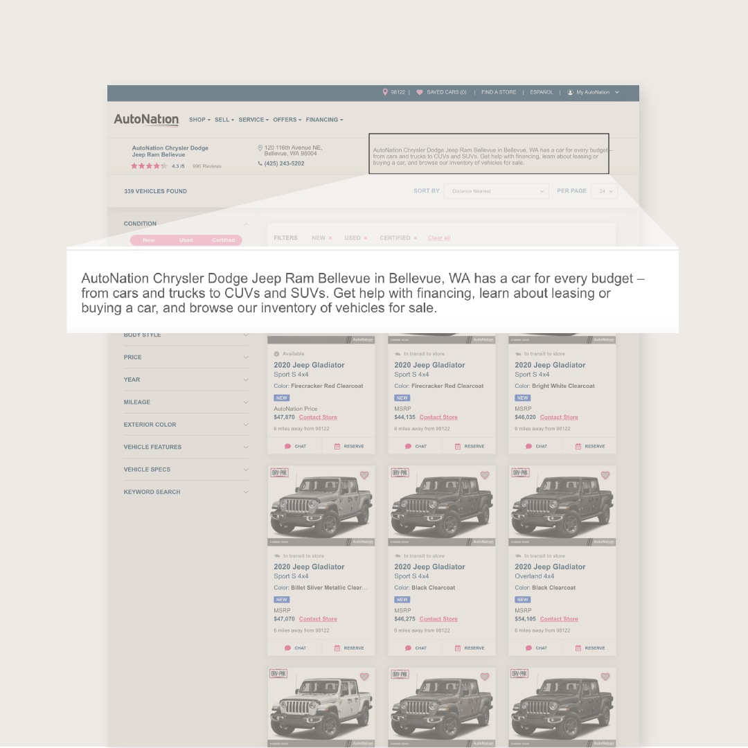 AutoNation: Meta Descriptions